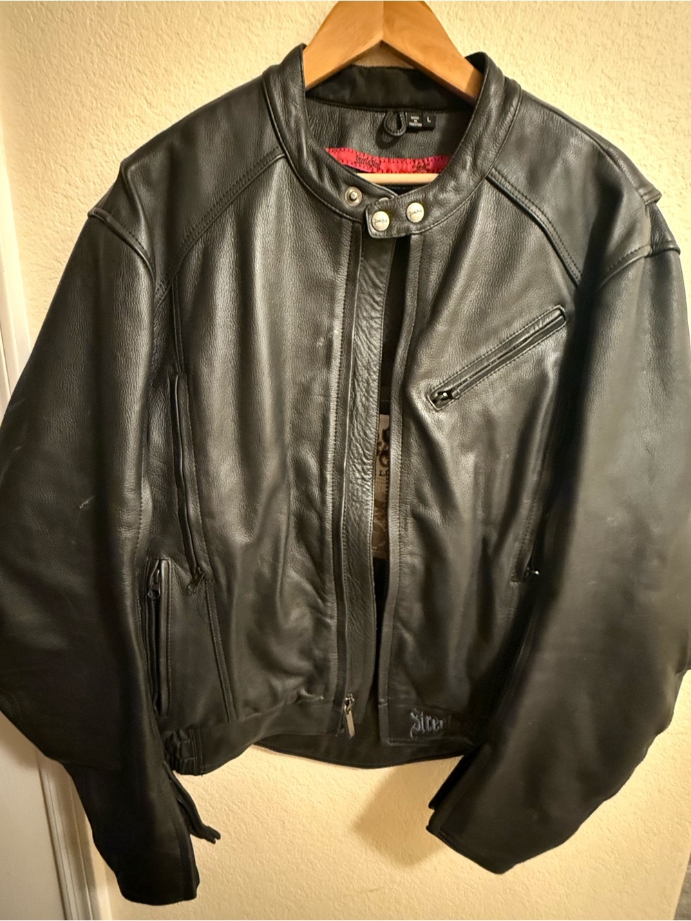 Street and Steel Classic Black Leather Motorcycle Jacket - Men